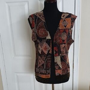 Joseph Ribkoff Vest With Beaded Edges.
